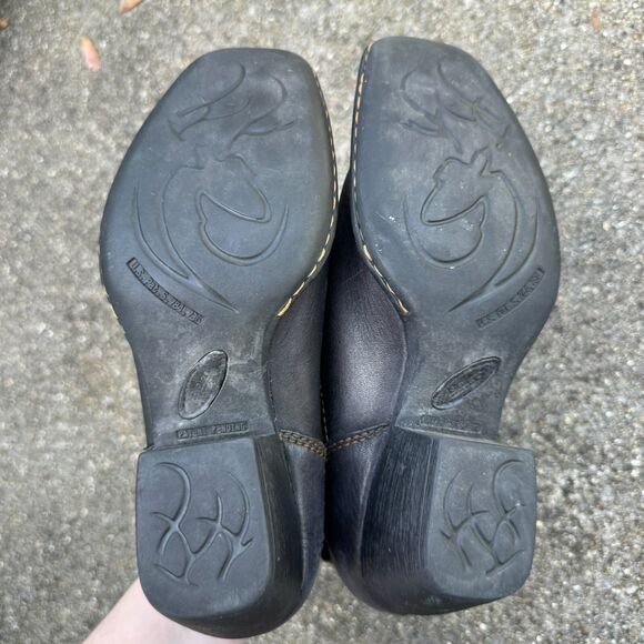 Born Rascal Ankle Bootie Womens 6 Brown Pull On Leather Square Toe Western Boots - Picture 8 of 9